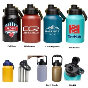 Stainless Steel 64 oz 1 Gallon Insulated Water Bottle Jug - Brilliant  Promos - Be Brilliant!