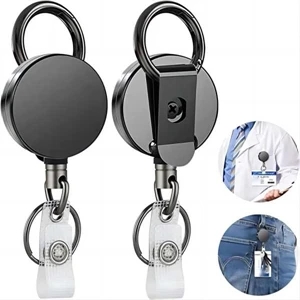 Retractable Badge Holder Reel, Metal Key Ring - Brilliant Promos - Be  Brilliant!