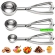 Cookie Scoop, Ice Cream Scooper Set with Trigger, Small, Medium and Large  Stainl