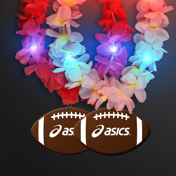 Light Up Hawaiian Leis with Custom Football Medallion - Image 1