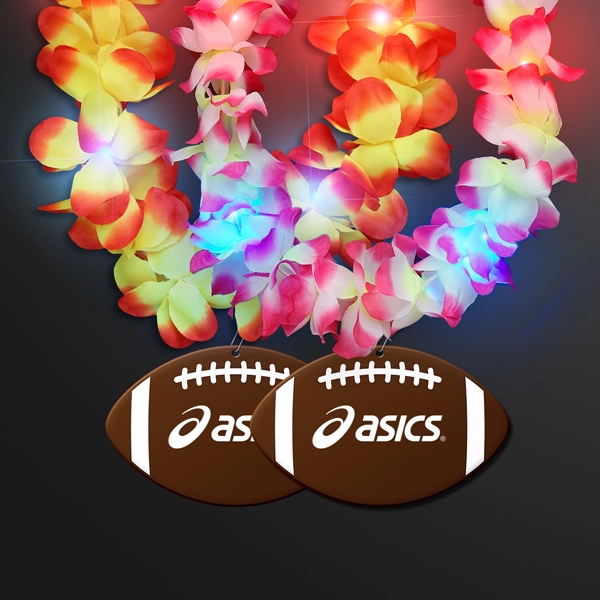 Light Up Hawaiian Leis with Custom Football Medallion - Image 3