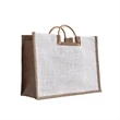 Blank Vine Wood Handle Jute Shopping Tote Bag - Brilliant Promos