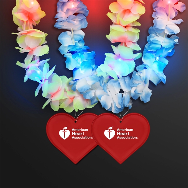 Light Up Hawaiian Leis with Custom Heart Medallion - Image 2