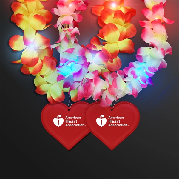 Light Up Hawaiian Leis with Custom Heart Medallion - Image 3