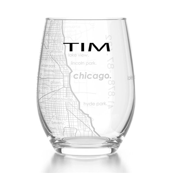 City Map Pint Glass Elegant Shapes 17Oz