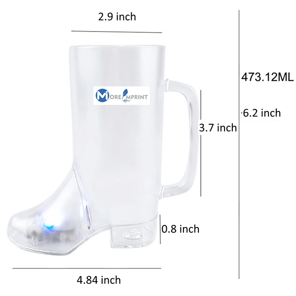16 oz Plastic LED Light-Up beer Boot drinkware mugs