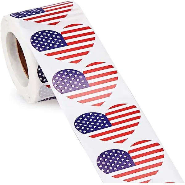 American Heart Shaped USA Flag Sticker