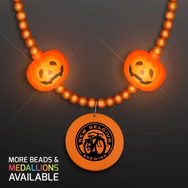 LED Pumpkin Light Beads with Orange Medallion