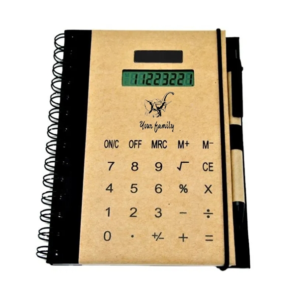Galio Recycled Notepad With Thin Solar Calculator
