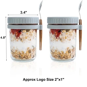 Overnight Oats Jars With Lid - Brilliant Promos - Be Brilliant!