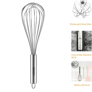 12 6 Wire Stainless Steel Whisk - Brilliant Promos - Be Brilliant!