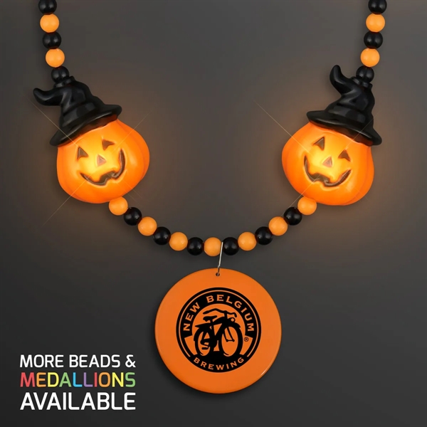 LED Hocus Pocus Pumpkins Beads with Medallion