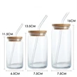 16 OZ Glass Mason Jar Drinking Cup With Bamboo Lid and Straw
