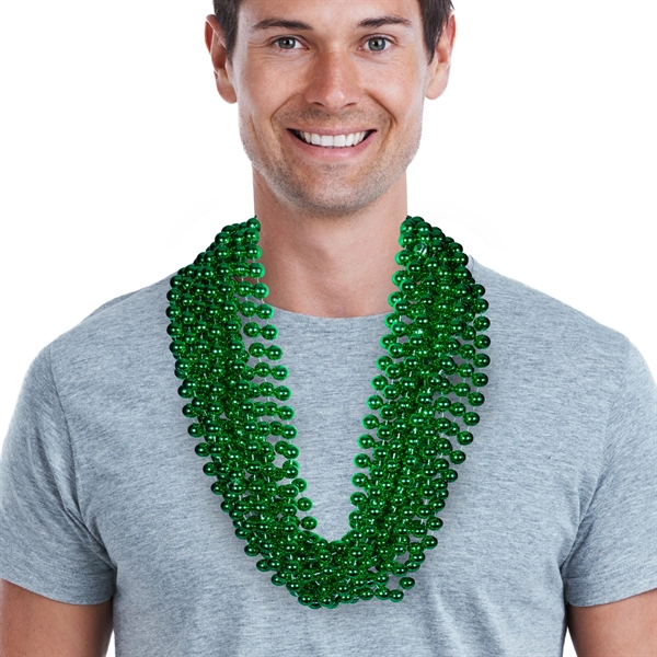 Green 33" 12mm Bead Necklaces - Image 1