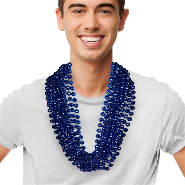 Blue 33" 12mm Bead Necklaces - Image 1