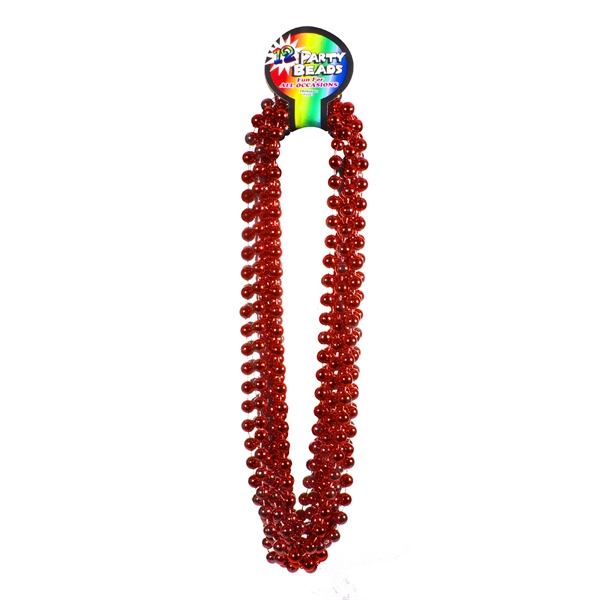 Red 33" 12mm Bead Necklaces - Image 3