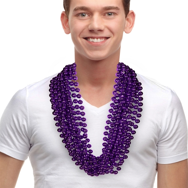 Purple 33" 12mm Bead Necklaces - Image 1