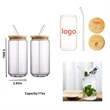 17oz Glass Cups with Lids and Straws Can Shaped Tumbler - Brilliant Promos  - Be Brilliant!