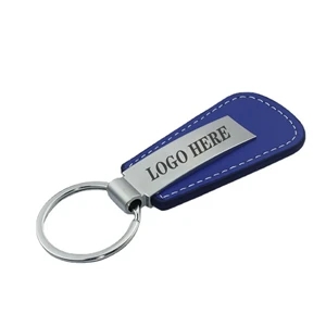 Metal Ring Logo Luxury Engraved Blank Pu Leather Keychain - Brilliant  Promos - Be Brilliant!