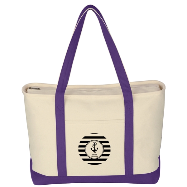 Large Heavy Cotton Canvas Boat Tote Bag - Image 3