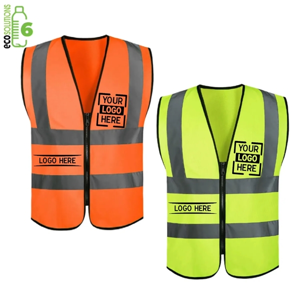 Hi Vis Class 2 rPET Reflective Knitted Safety Workwear Vest
