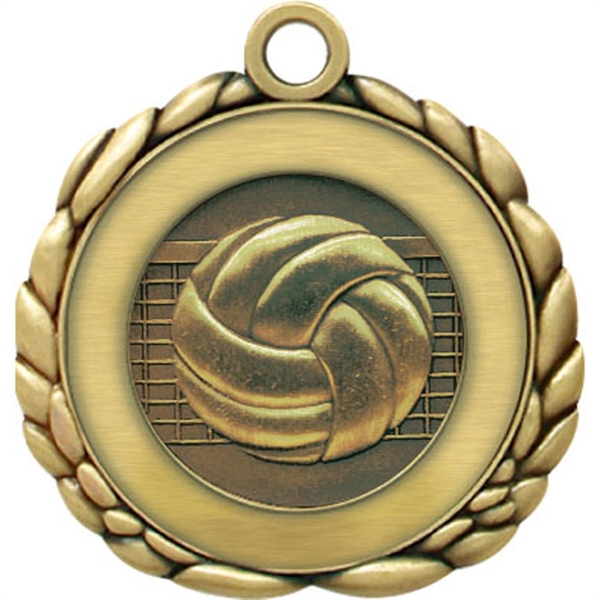 2 1/2" Quali-Craft Volleyball Medallion - Image 1