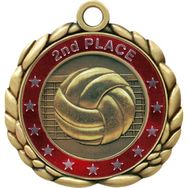 2 1/2" Quali-Craft Volleyball Medallion - Image 3