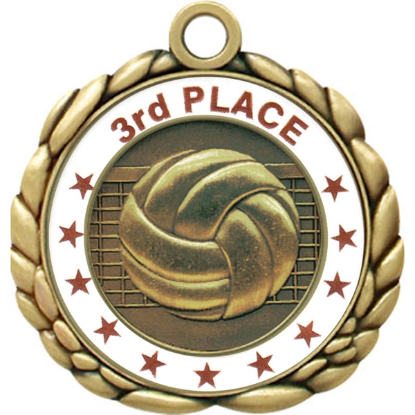 2 1/2" Quali-Craft Volleyball Medallion - Image 4