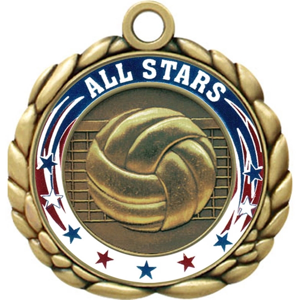 2 1/2" Quali-Craft Volleyball Medallion - Image 5