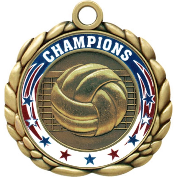 2 1/2" Quali-Craft Volleyball Medallion - Image 6