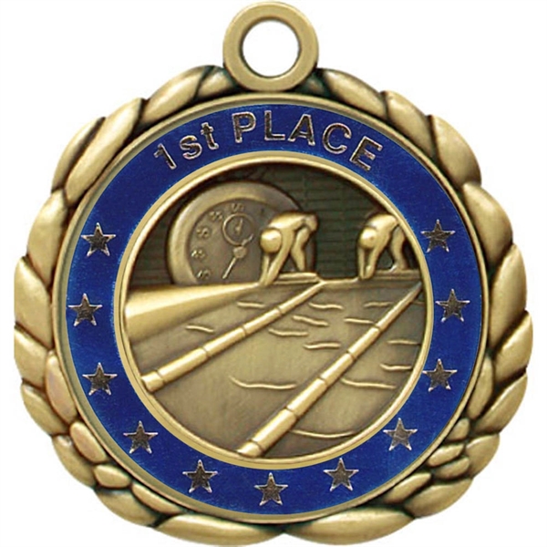 2 1/2" Quali-Craft Swimming Medallion - Image 2