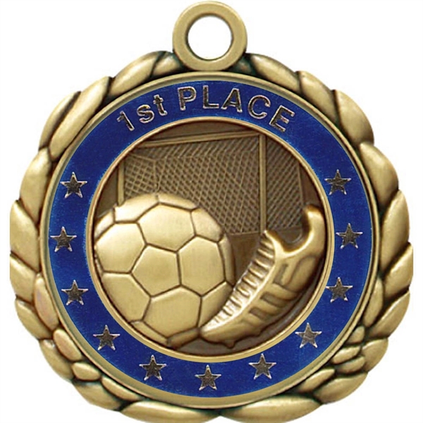 2 1/2" Quali-Craft Soccer Medallion - Image 2