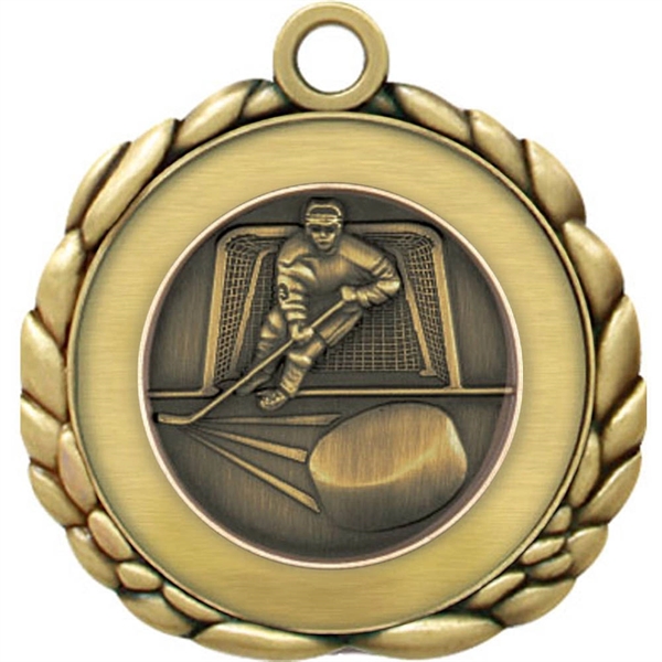 2 1/2" Quali-Craft Hockey Medallion - Image 1