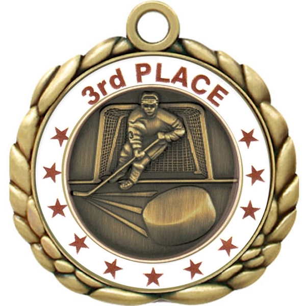 2 1/2" Quali-Craft Hockey Medallion - Image 4