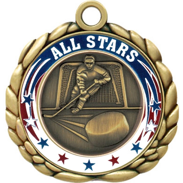 2 1/2" Quali-Craft Hockey Medallion - Image 5