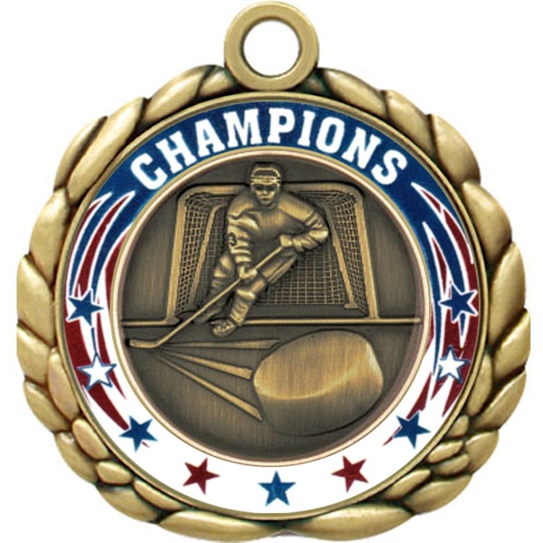 2 1/2" Quali-Craft Hockey Medallion - Image 6