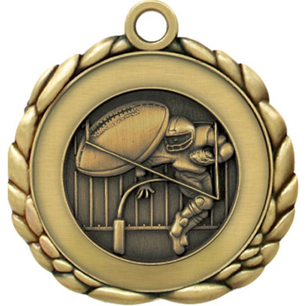 2 1/2" Quali-Craft Football Medallion - Image 1