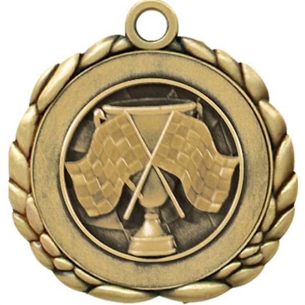 2 1/2" Quali-Craft Checkered Flag Medallion - Image 1