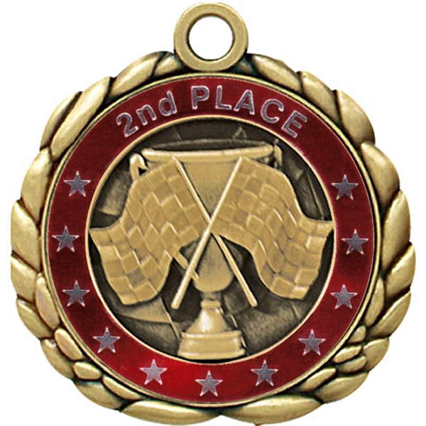 2 1/2" Quali-Craft Checkered Flag Medallion - Image 3