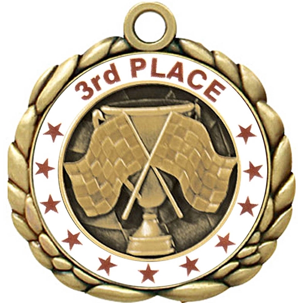2 1/2" Quali-Craft Checkered Flag Medallion - Image 4