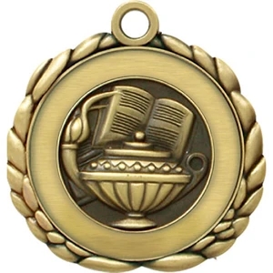 2 1/2" Quali-Craft Book & Lamp Medallion