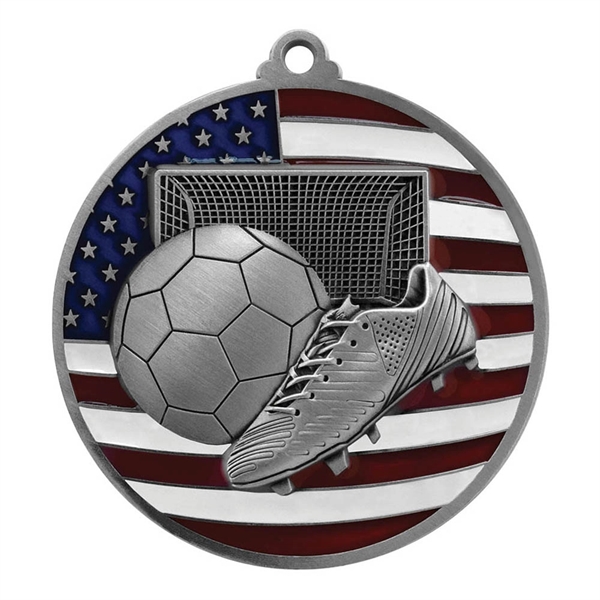 2 3/4" Soccer Patriotic Medallion - Image 2