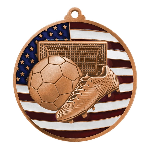 2 3/4" Soccer Patriotic Medallion - Image 3