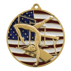 2 3/4" Gymnastics Patriotic Medallion