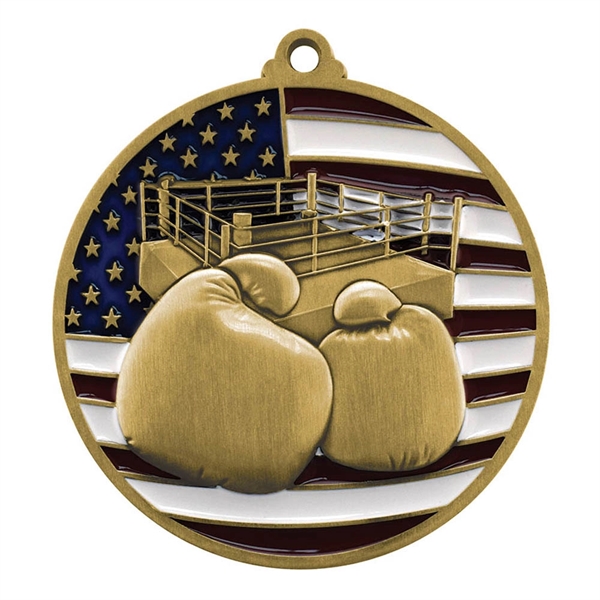 2 3/4" Boxing Patriotic Medallion - Image 1