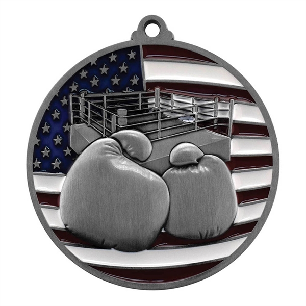 2 3/4" Boxing Patriotic Medallion - Image 2