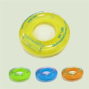 36in PVC Inflatable Swim Ring Top Transparent Imprint Inside