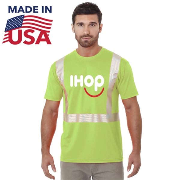 Hi Viz USA-Made Class 2 Segmented Safety Workwear T-Shirt