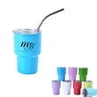 2oz Double Wall Stainless Steel Mini Tumbler Shot Glass Comes With A Lid &  Straw