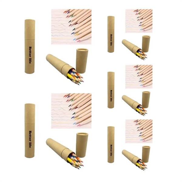 12 PCS Drawing Nature Wood Colored Pencils In Tube